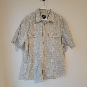 Basic Editions Mens Button Up Shirt Size XL Tall‎ Vintage Nautical Boat Summer